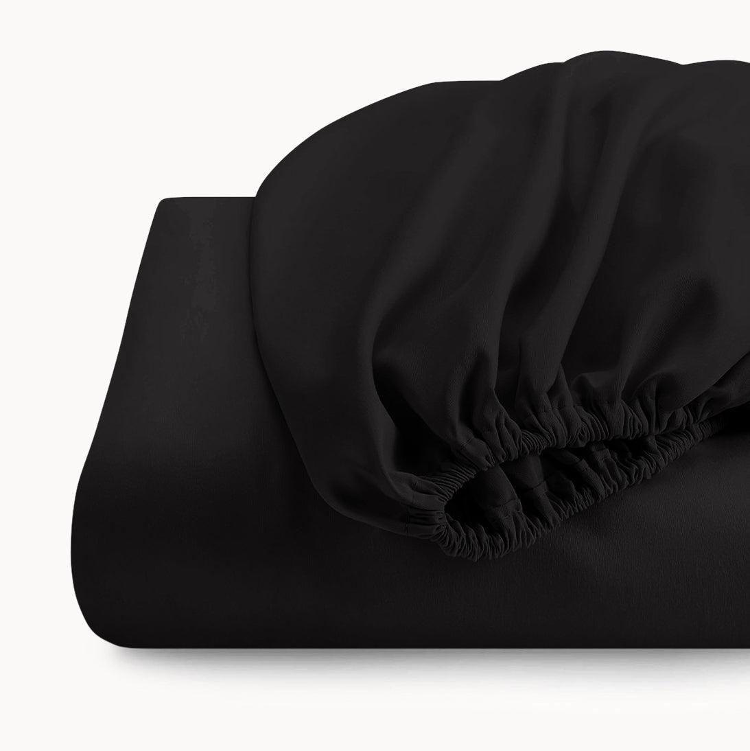 Jersey Premium Spannbettlaken Obsidian Schwarz