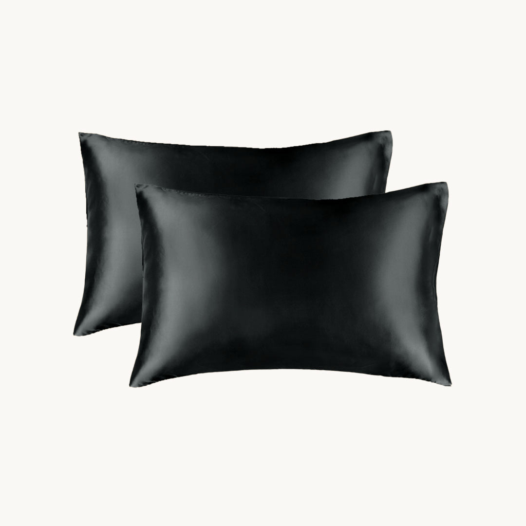 Satinen Kissenbezüge Pandora Black 60x70 cm (2er-Pack)