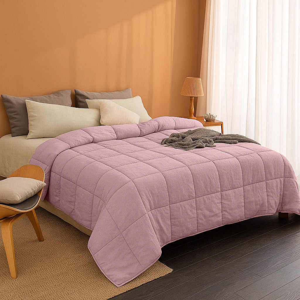 Bettdecke ohne Bezug Stone Washed Rosa