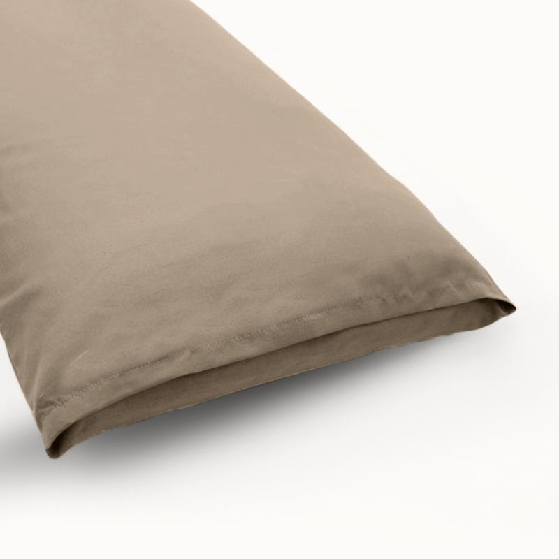 Bodypillow Kissenbezug Premium Baumwolle Taupe 40x145 cm