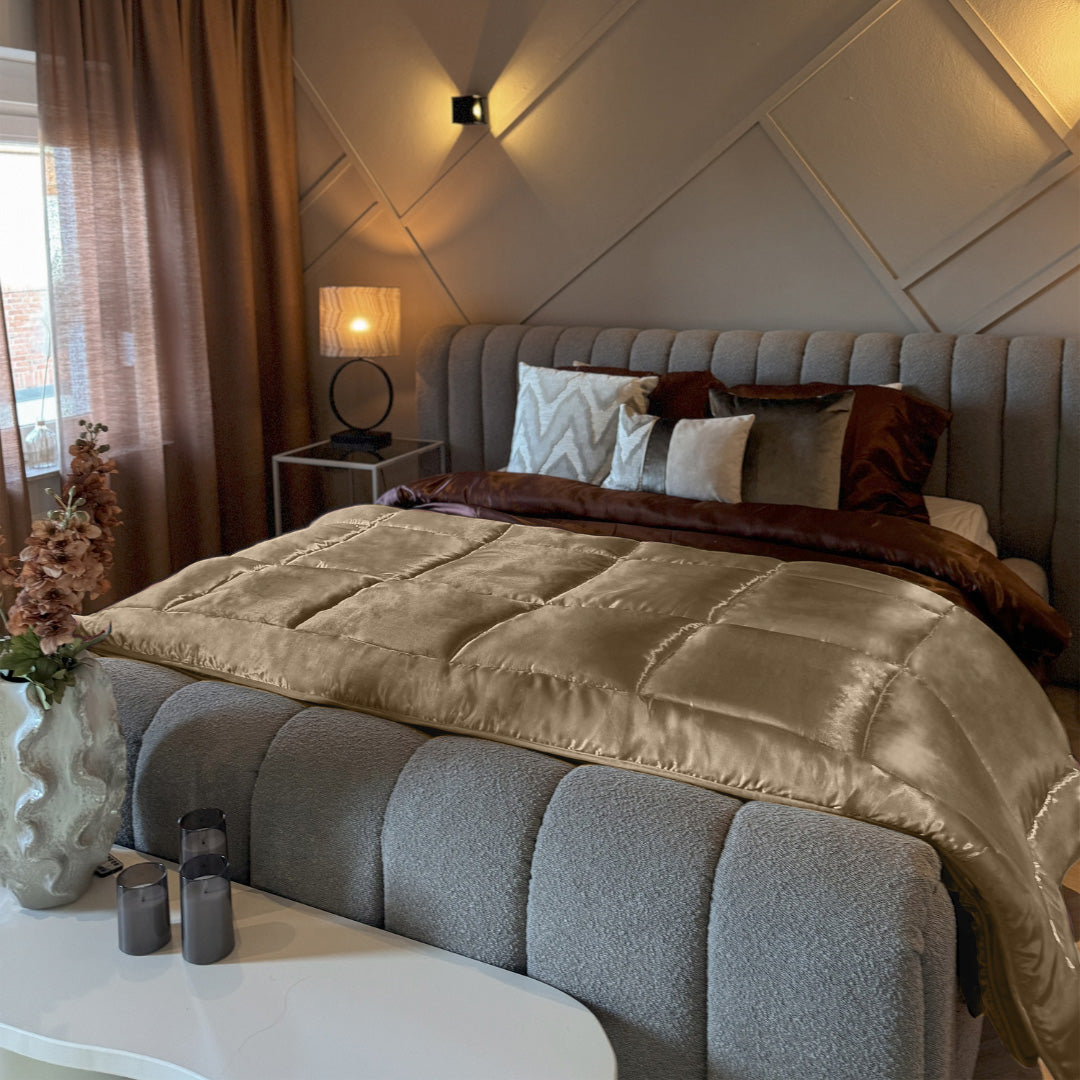Bettdecke ohne Bezug Satin – Taupe