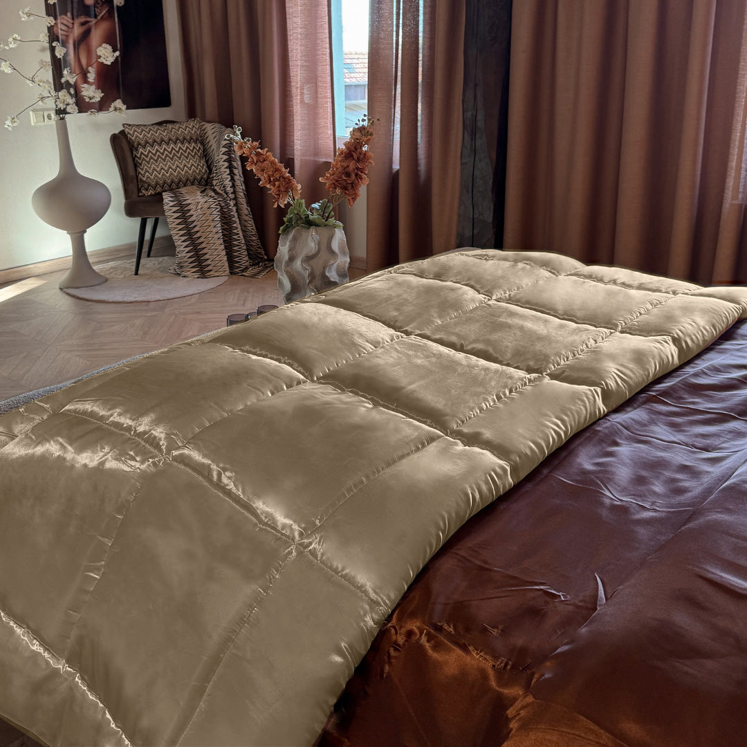 Bettdecke ohne Bezug Satin – Taupe