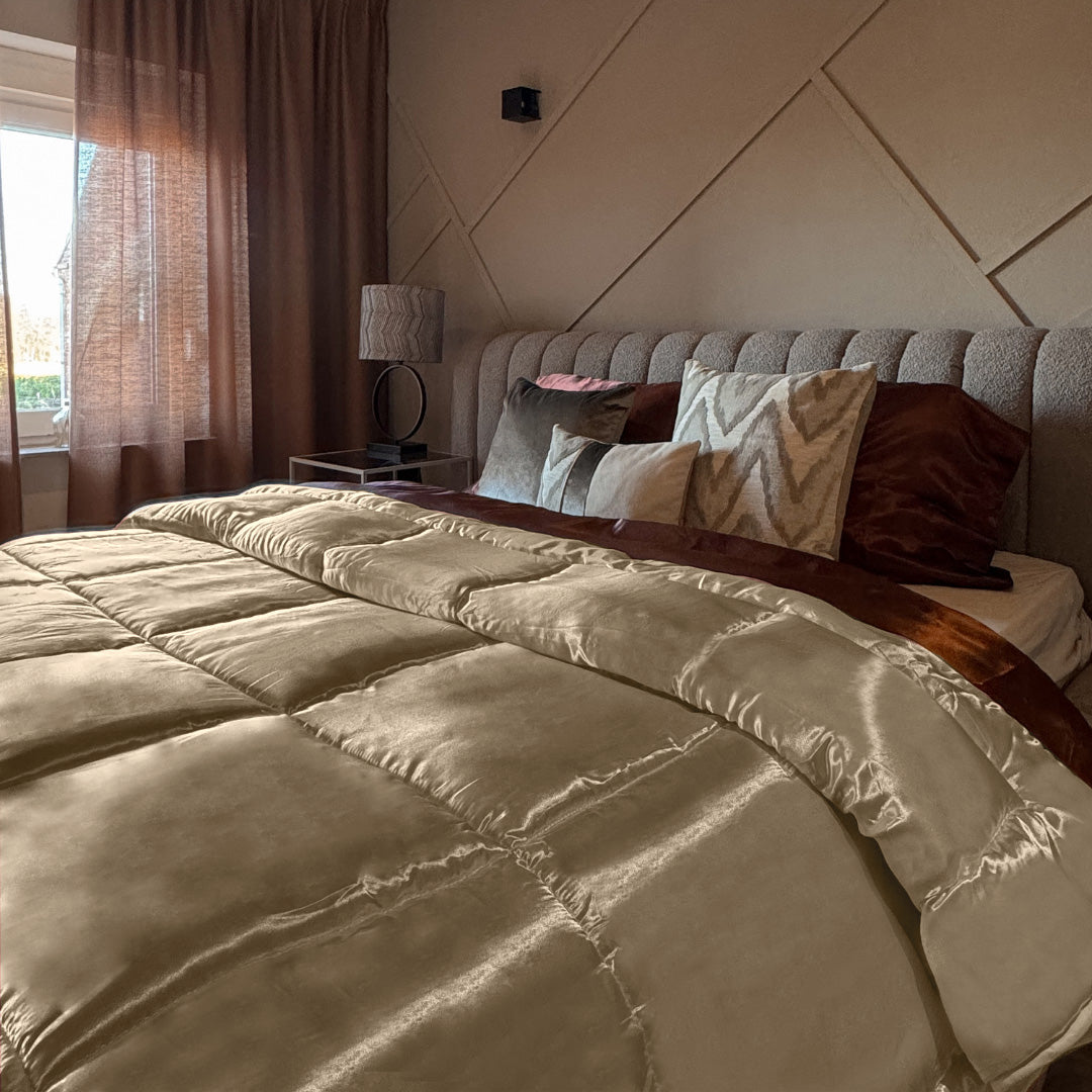 Bettdecke ohne Bezug Satin – Taupe