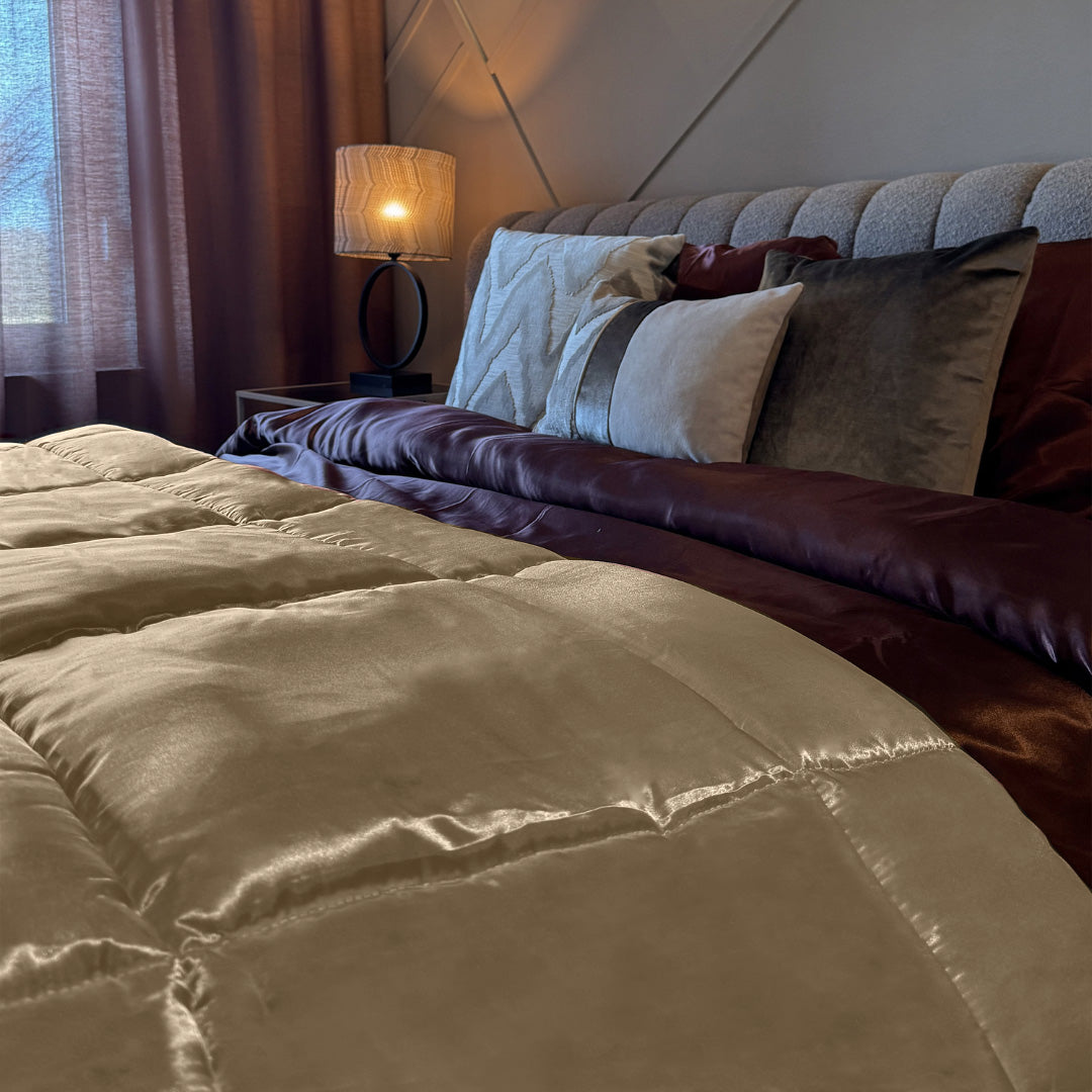 Bettdecke ohne Bezug Satin – Taupe