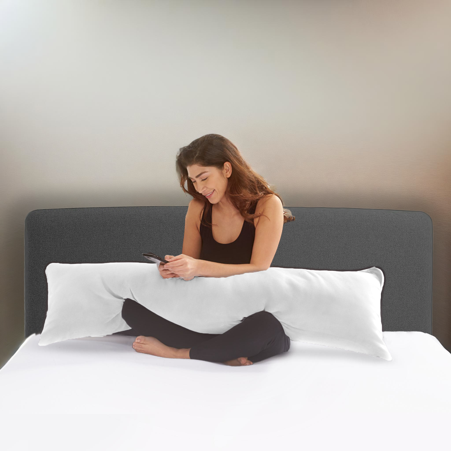 Bodypillow Kissenbezug Premium Baumwolle Weiß 40x145 cm