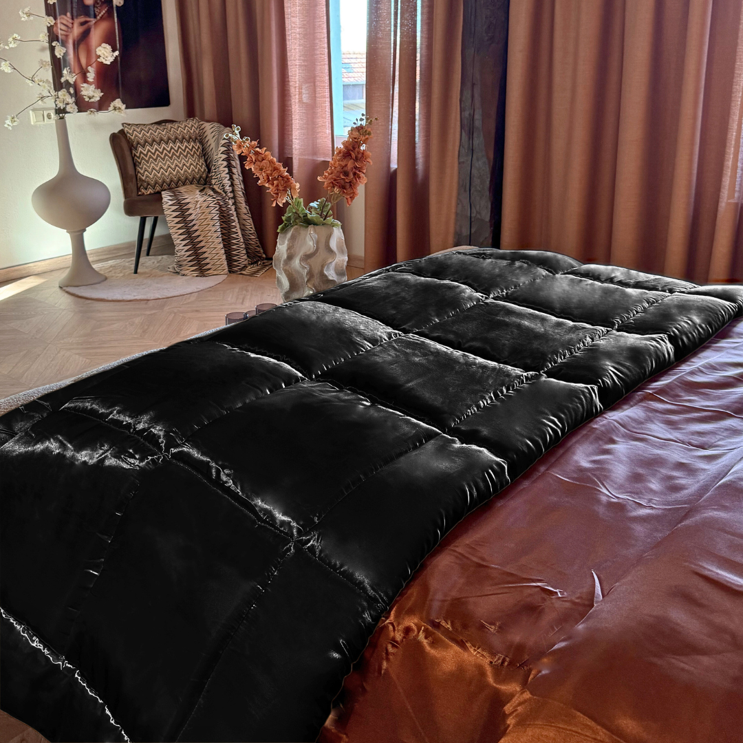 Bettdecke ohne Bezug Satin – Jet Black