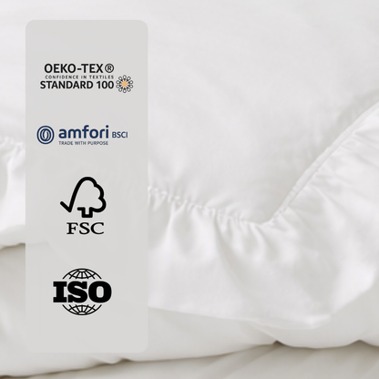 Bettdecke ohne Bezug aus mattem Satin mit Rüschen in Weiß (220 cm lang)