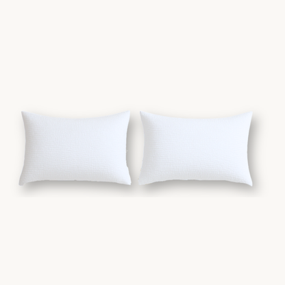 Y-NOT Kissenbezüge Micro Mousseline White 60x70 cm 2er-Pack