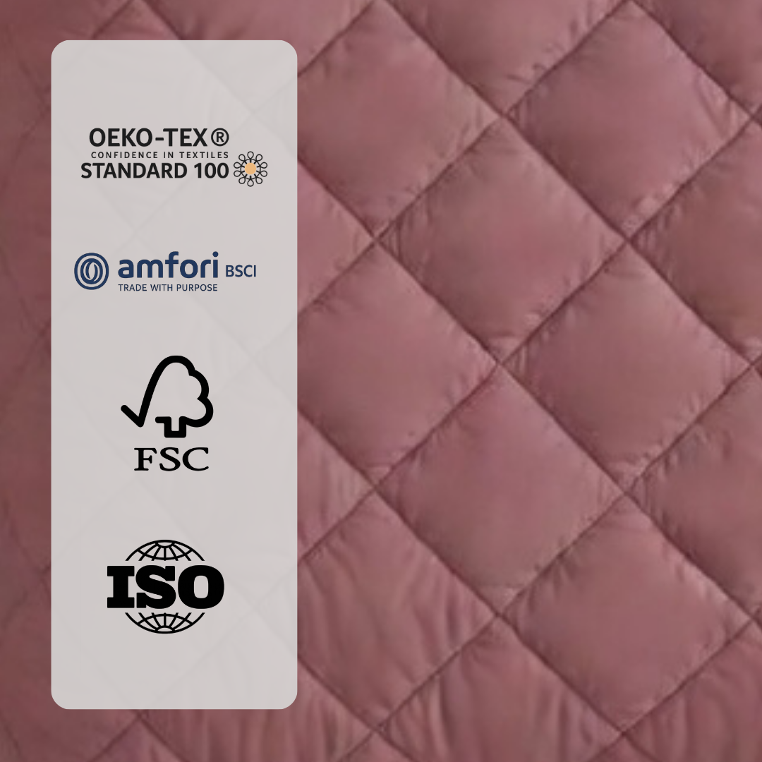 Bettdecke ohne Bezug aus Mattsatin Pflaume / Altrosa (220 cm Länge)