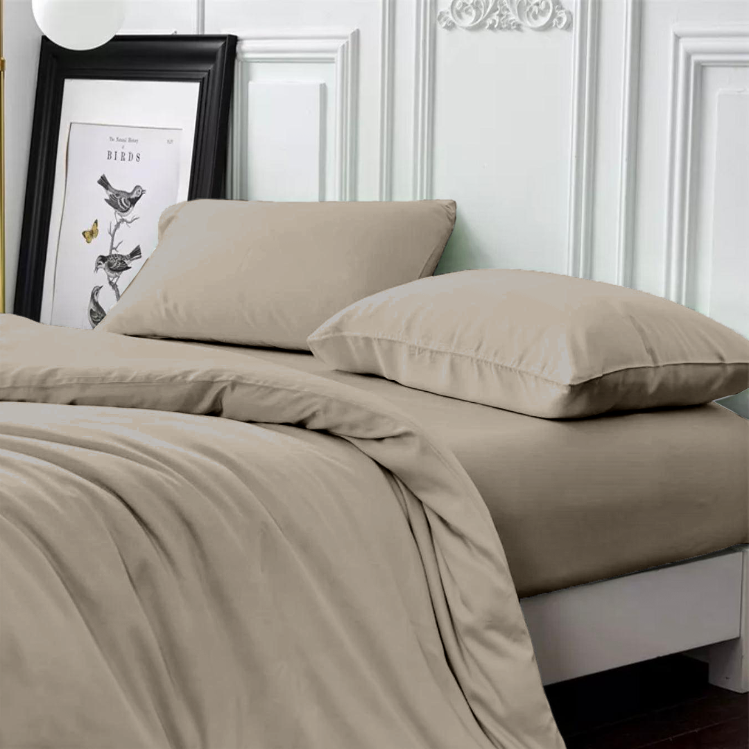 Bambus-Kissenbezüge Sand 60x70 cm 2er-Pack