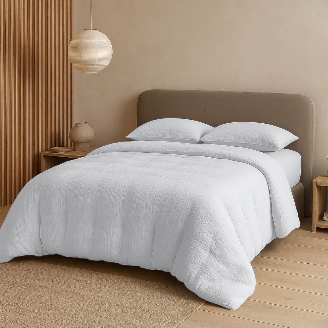 Y-NOT Kissenbezüge Micro Mousseline White 60x70 cm 2er-Pack