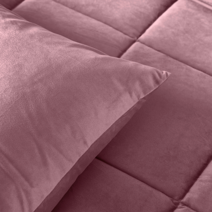 Bettdecke ohne Bezug aus Velvet – Altrosa