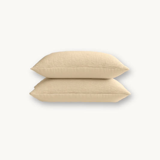 Y-NOT Kissenbezüge Micro Mousseline Sand 60x70 cm 2er-Pack