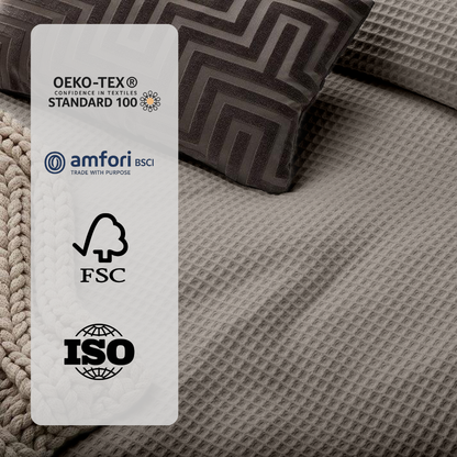 Bettdecke ohne Bezug Waffle Taupe (220 cm lang)