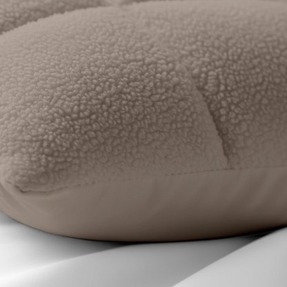 Y-NOT Kissenbezüge Vol & Gevoerd Teddy Taupe/Grey 2er-Pack 60x70 cm