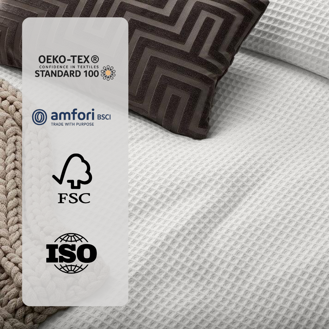 Bettdecke ohne Bezug Waffle Weiß (220 cm lang)