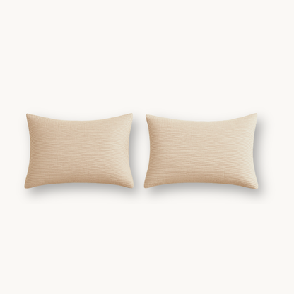 Y-NOT Kissenbezüge Micro Mousseline Sand 60x70 cm 2er-Pack
