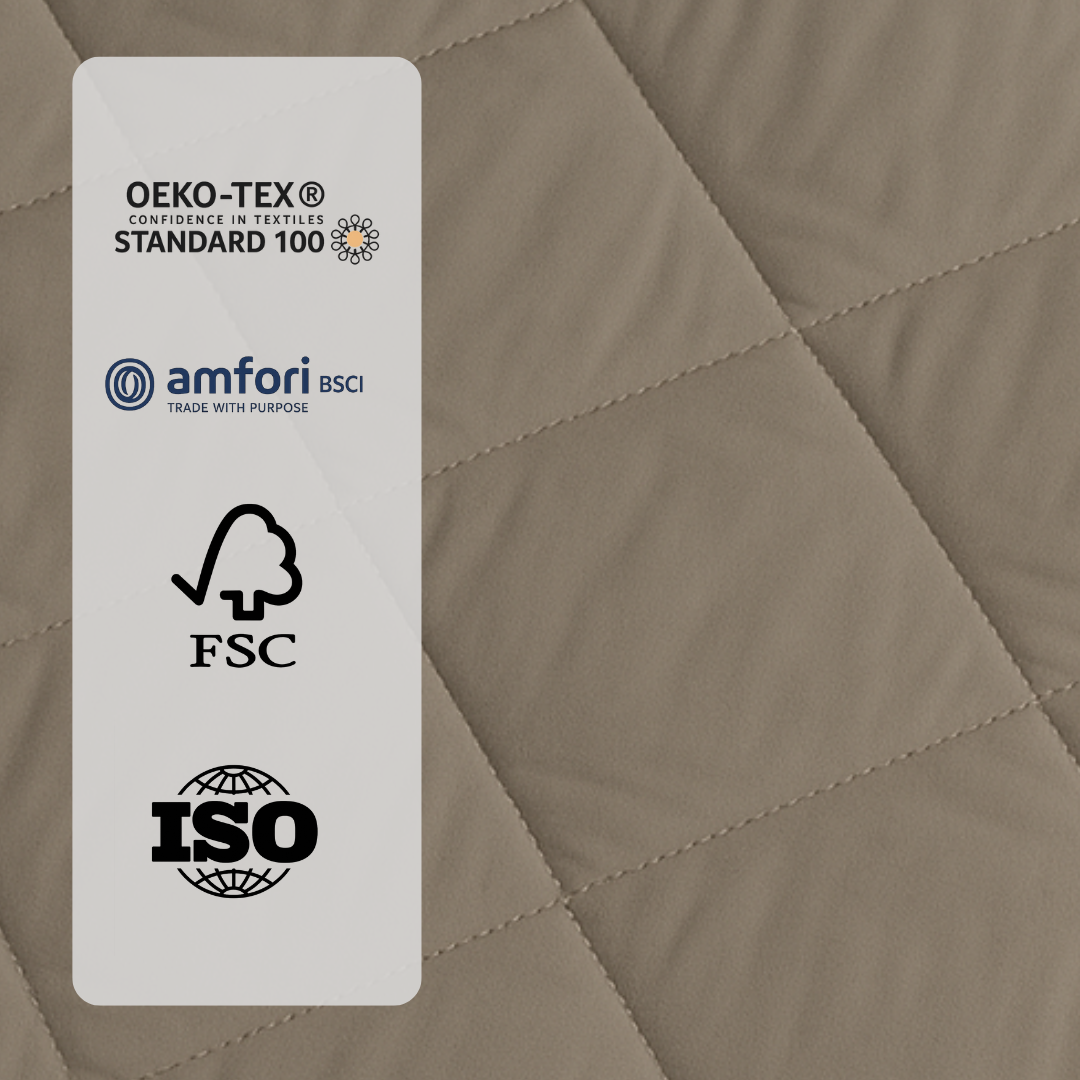 Bettdecke ohne Bezug Matt Satin™ Taupe / Grau