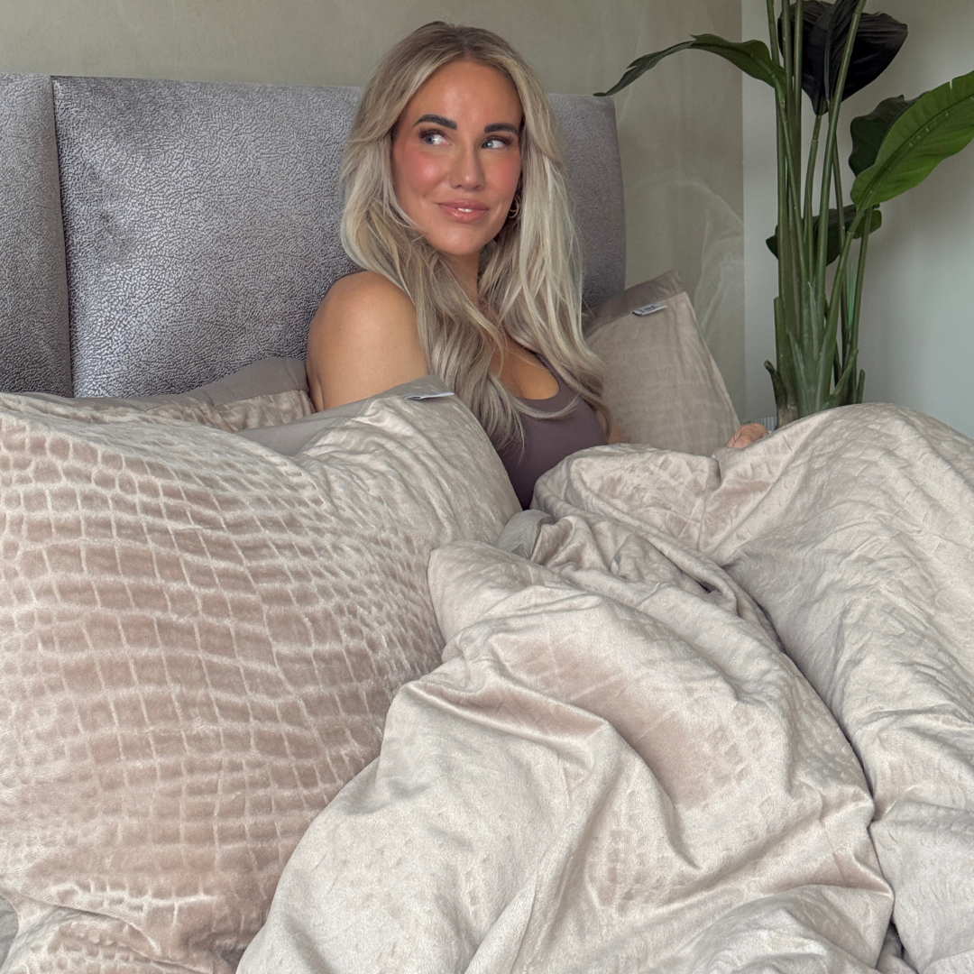 Bettdecke Ohne Bezug Samt Snake Skin Desert Taupe