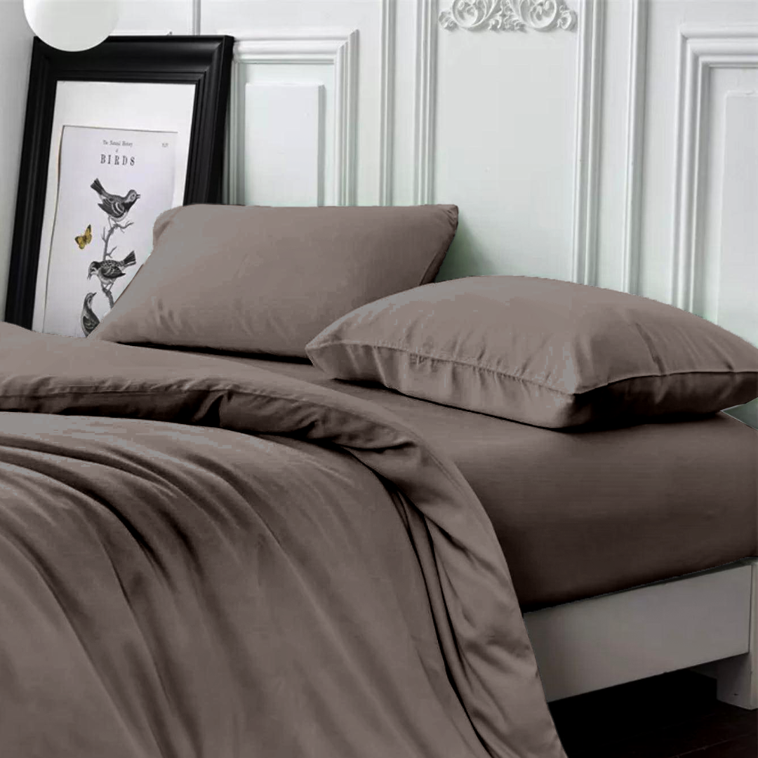 Bambus Kissenbezüge Taupe/Grau 60x70 cm 2er-Pack