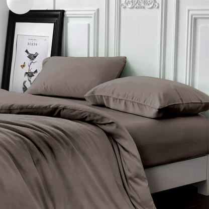 Bambus Kissenbezüge Taupe/Grau 60x70 cm 2er-Pack