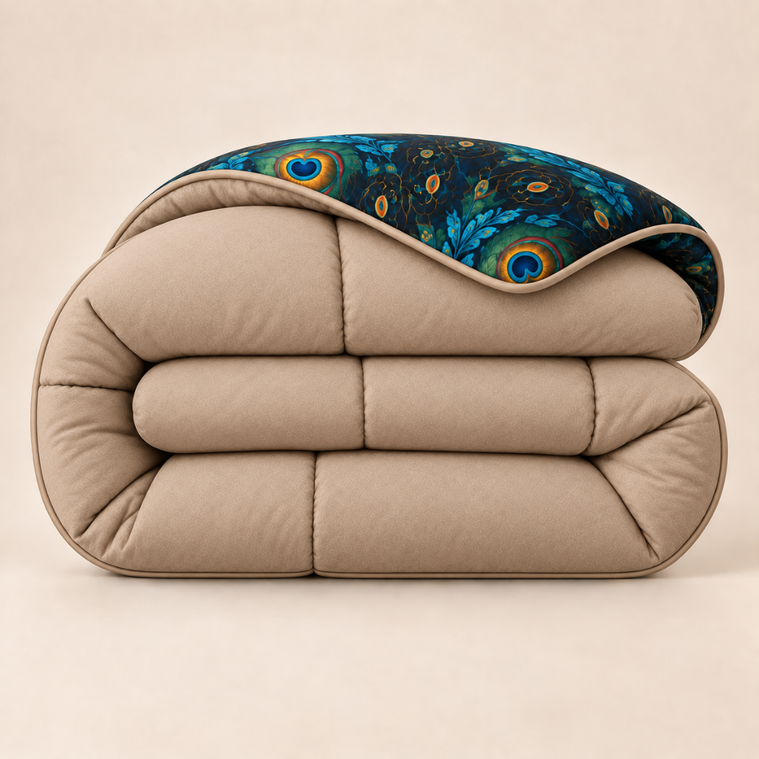 Y-NOT Bettdecke Peacock Taupe