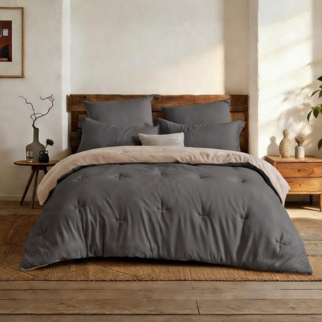 YNOT Dreambed Signature Jersey Flanell Taupe/Anthrazit