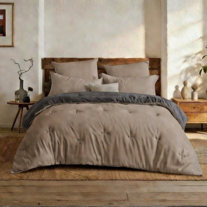 YNOT Dreambed Signature Jersey Flanell Taupe/Anthrazit