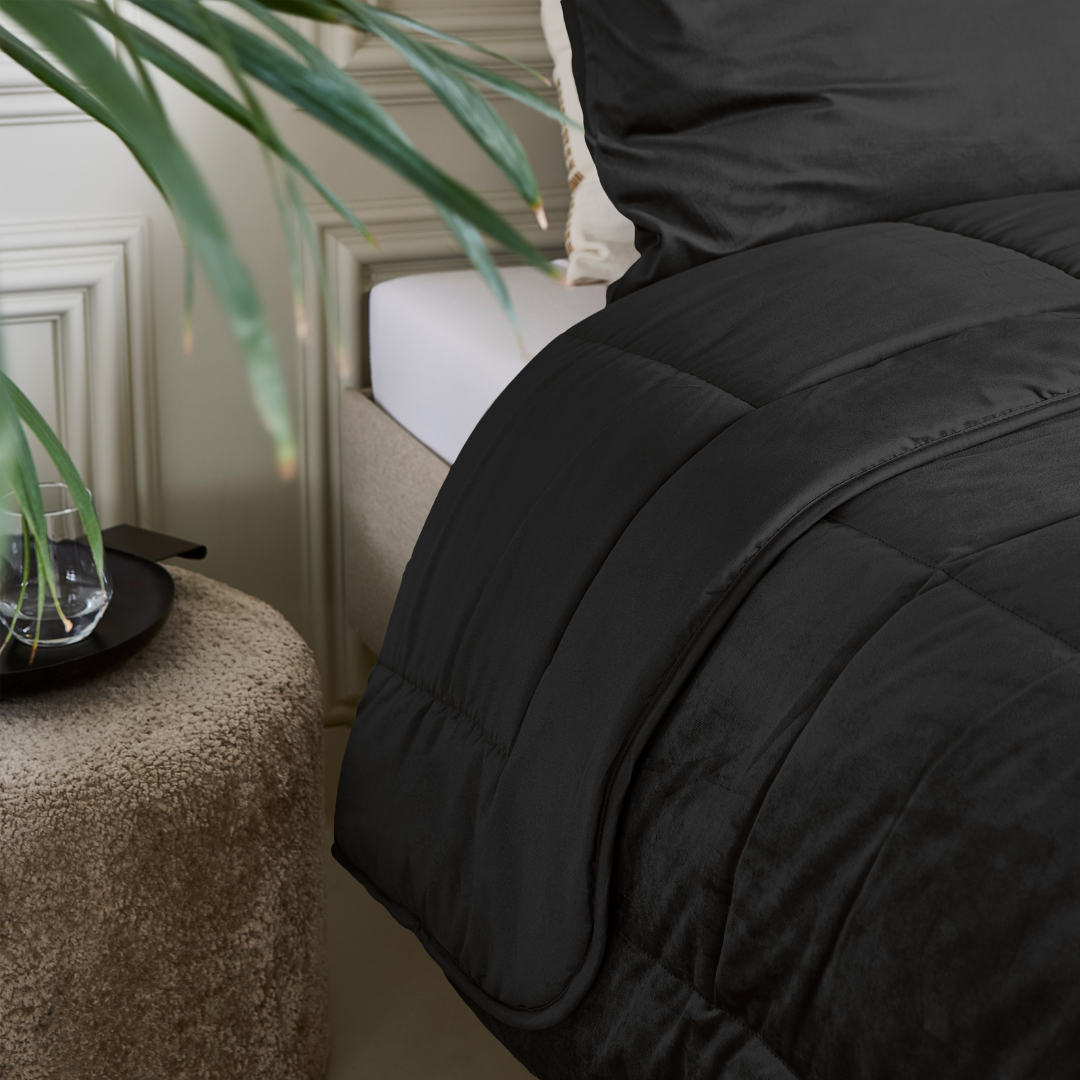 Bettdecke ohne Bezug aus Velvet – Schwarz
