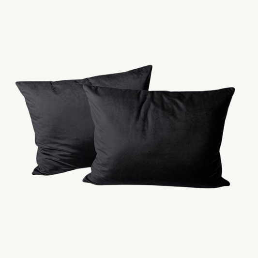 Kissenbezüge Velvet Obsidian Black 60x70 cm – 2er-Pack