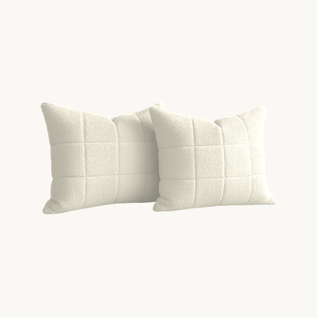 Y-NOT Kissenbezüge Vol & Gevoerd Teddy Pearl White 2er-Pack 60x70 cm