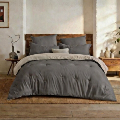 YNOT Dreambed Signature Jersey Flanell Anthrazit/Greige