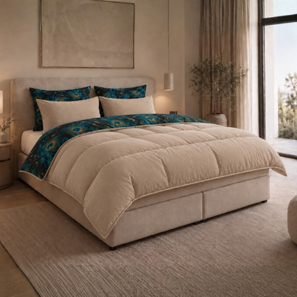 Y-NOT Bettdecke Peacock Taupe