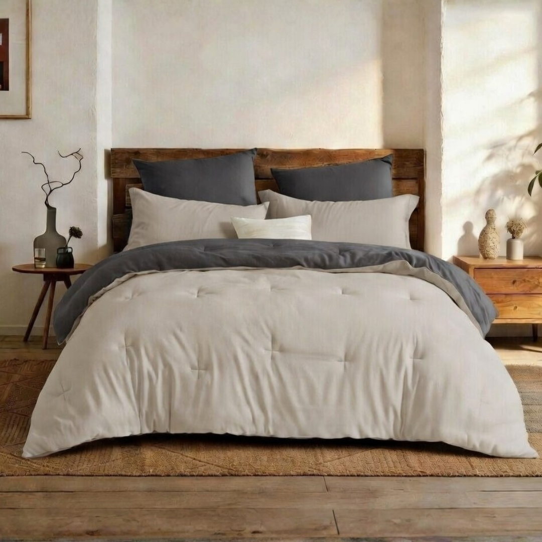 YNOT Dreambed Signature Jersey Flanell Anthrazit/Greige