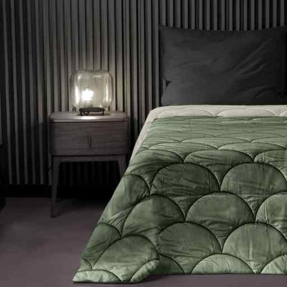 Bettdecke ohne Bezug Matt Satin™ Creme/Olivine