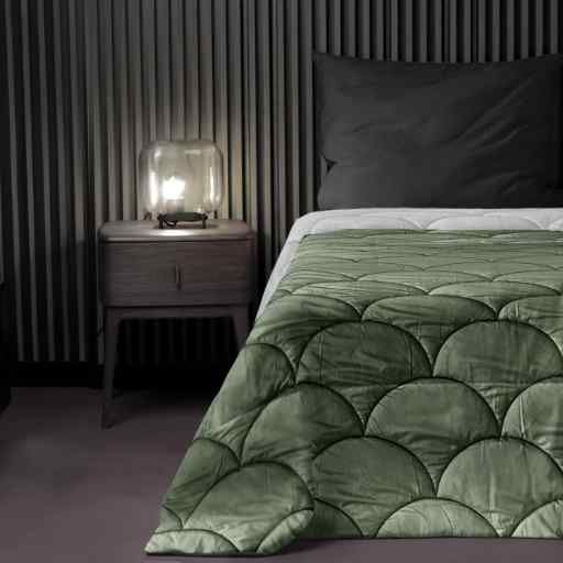Bettdecke ohne Bezug Matt Satin™ Grau/Olivine