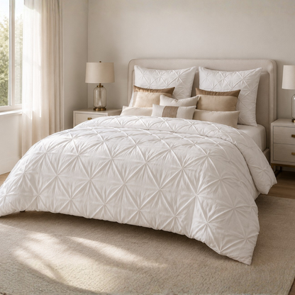 Y-NOT Bettdecke Diamond Pearl White