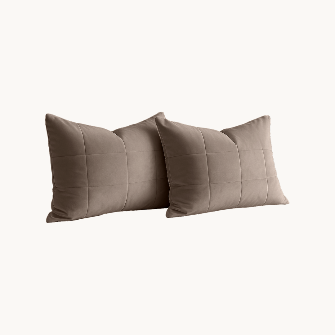 Y-NOT Kissenbezüge Vol & Gevoerd Velvet Taupe/Grau 2er-Pack 60x70 cm