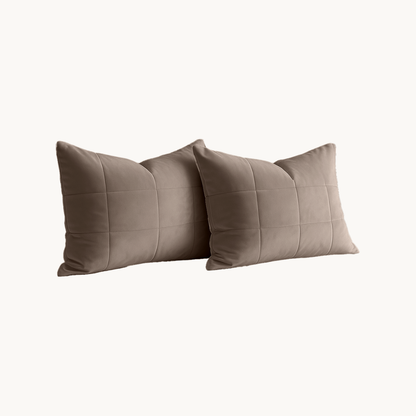 Y-NOT Kissenbezüge Vol & Gevoerd Velvet Taupe/Grau 2er-Pack 60x70 cm