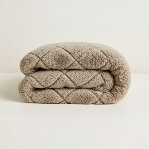 Y-NOT Teddy Fluffy Bettdecke Taupe