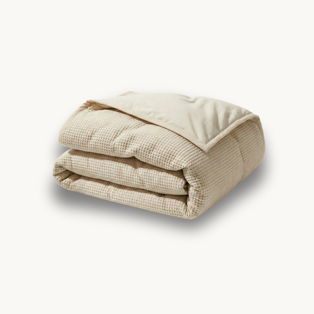 Bettdecke ohne Bezug Waffel Sand (220 cm lang)