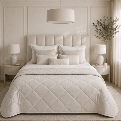 Y-NOT Velvet Sommerbettdecke Pearl White