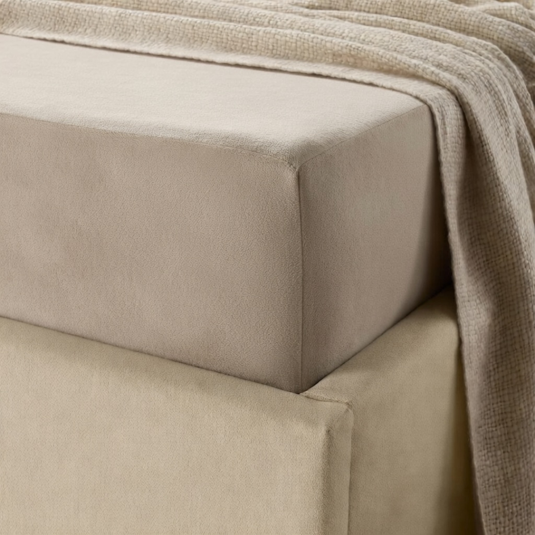 Matratzen-Spannbettlaken Velvet™ Taupe Grau