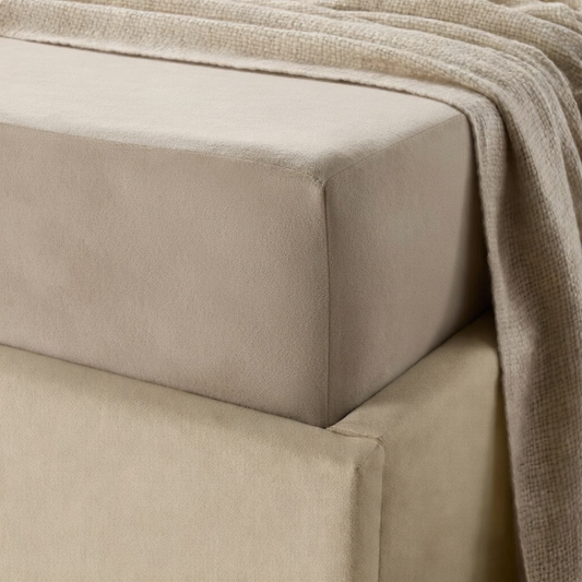 Matratzen-Spannbettlaken Velvet™ Taupe Grau