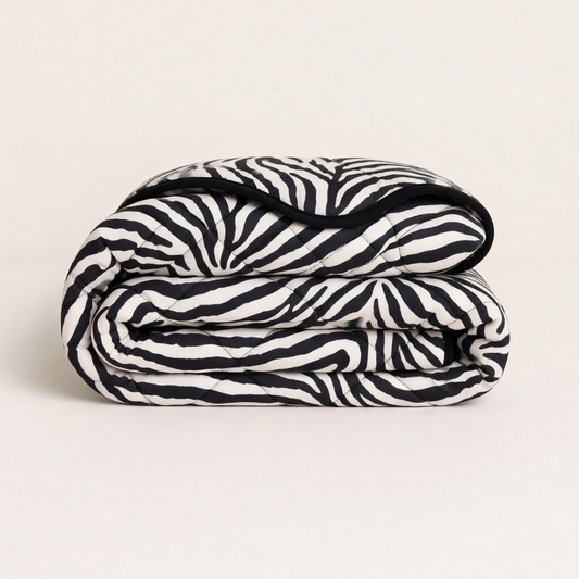 Bettdecke Ohne Bezug Matt-Satin Tiger Black Silver
