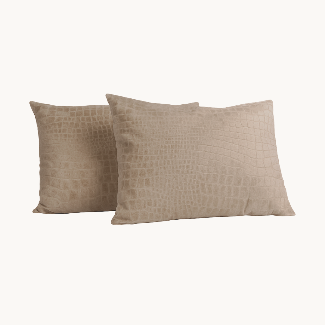 Kissenbezüge Samt Snake Skin Desert Taupe 60x70 cm 2er-Pack