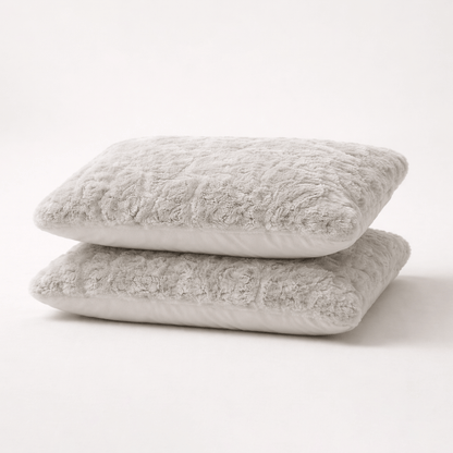Y-NOT Kissenbezüge Pom Pom Fur Greige 60x70 cm 2er-Pack