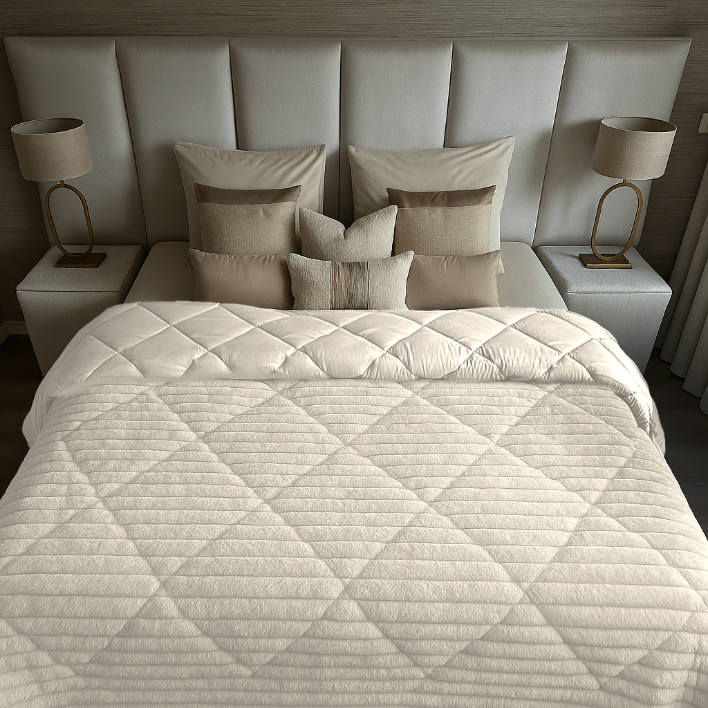 Bettdecke Ohne Bezug Teddy Chunky Rib™ Cappuccino White