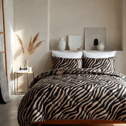 Bettdecke Ohne Bezug Matt-Satin Tiger Black Gold