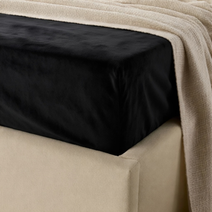 Matratzen-Spannbettlaken Velvet Jet Black